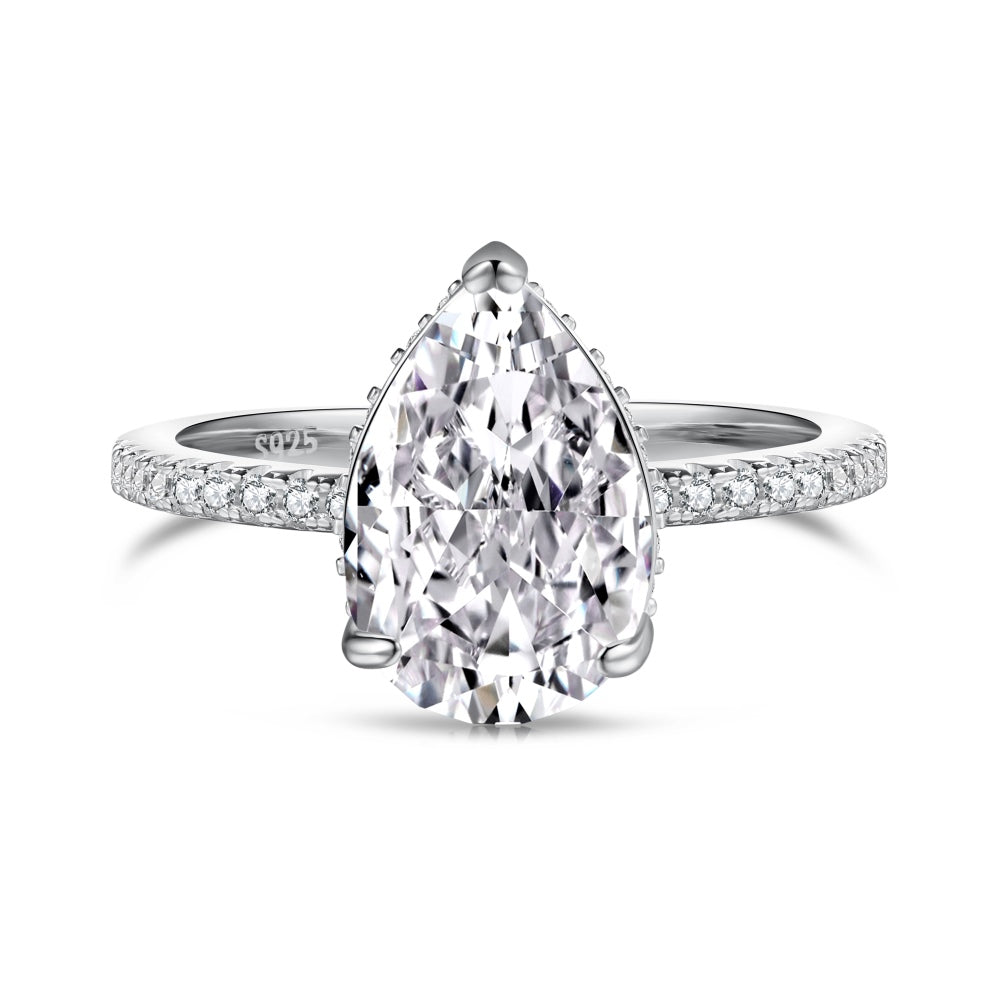 MAYA 3 Ct. Half Pave Pear Cut Ring