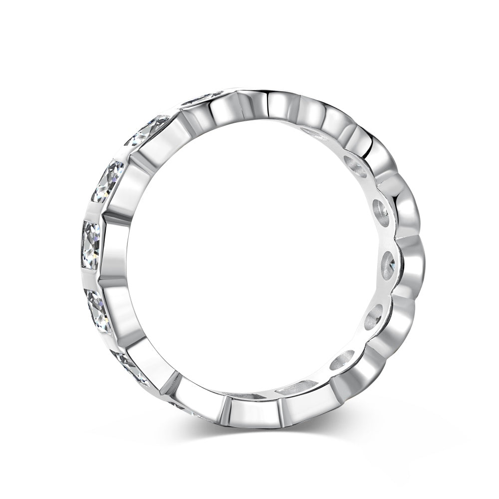 Cici Half Oval Half Brilliant Bezel Eternity Ring
