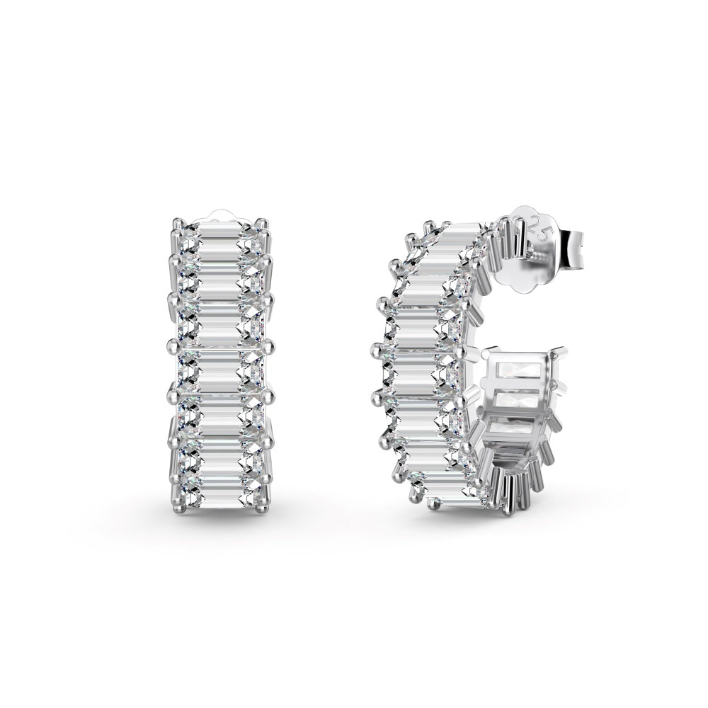 ARA Emerald Cut Hoop Earrings