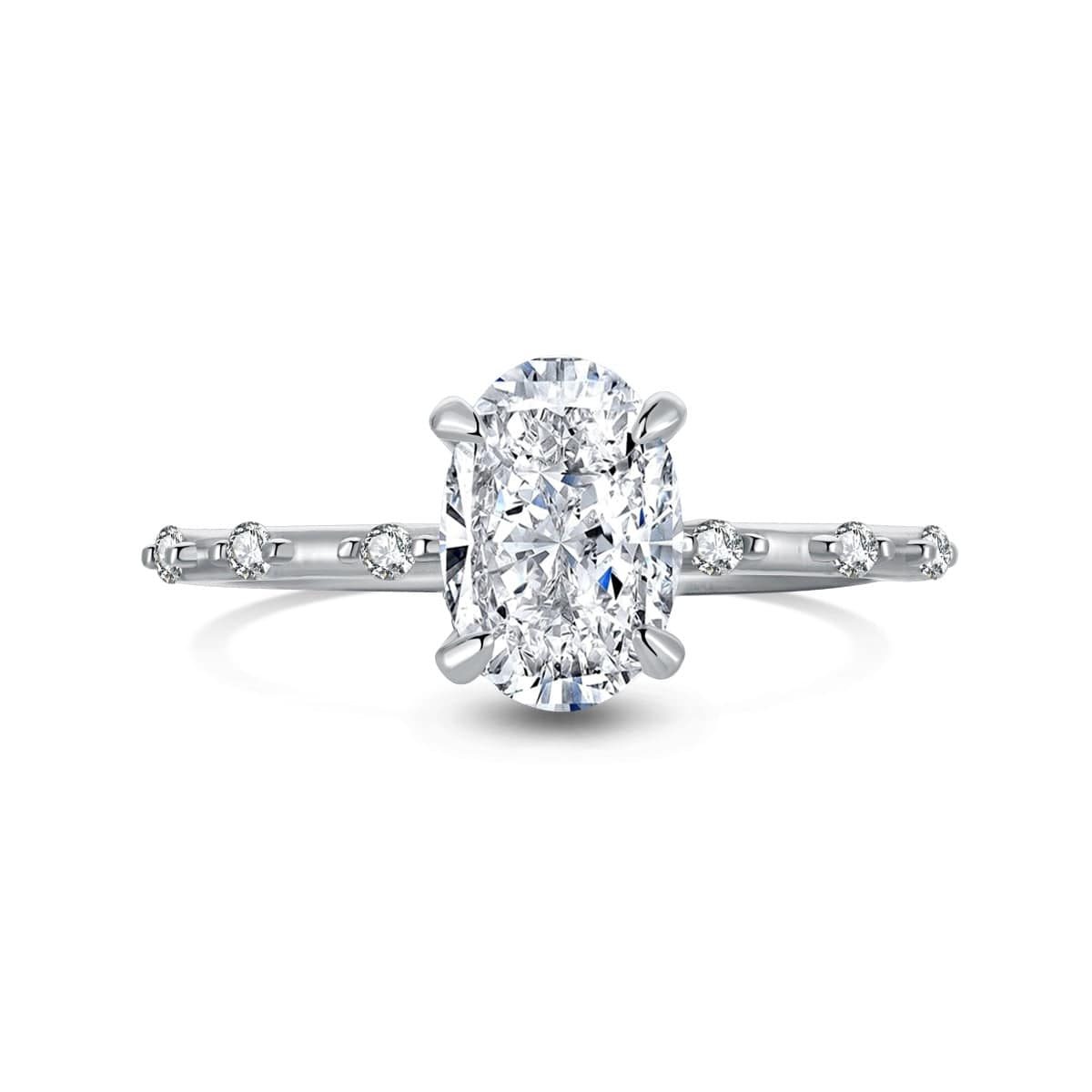 GRACE 2 ct. Oval Shaped Station Diamond Ring