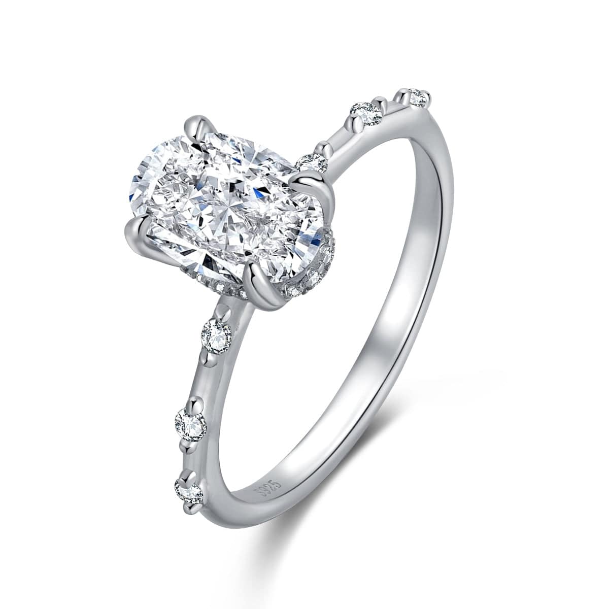 GRACE 2 ct. Oval Shaped Station Diamond Ring