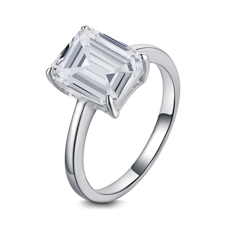 4Ct Emerald Cut Lab Created Green Emerald Engagement Ring 14K White Gold  Finish | eBay