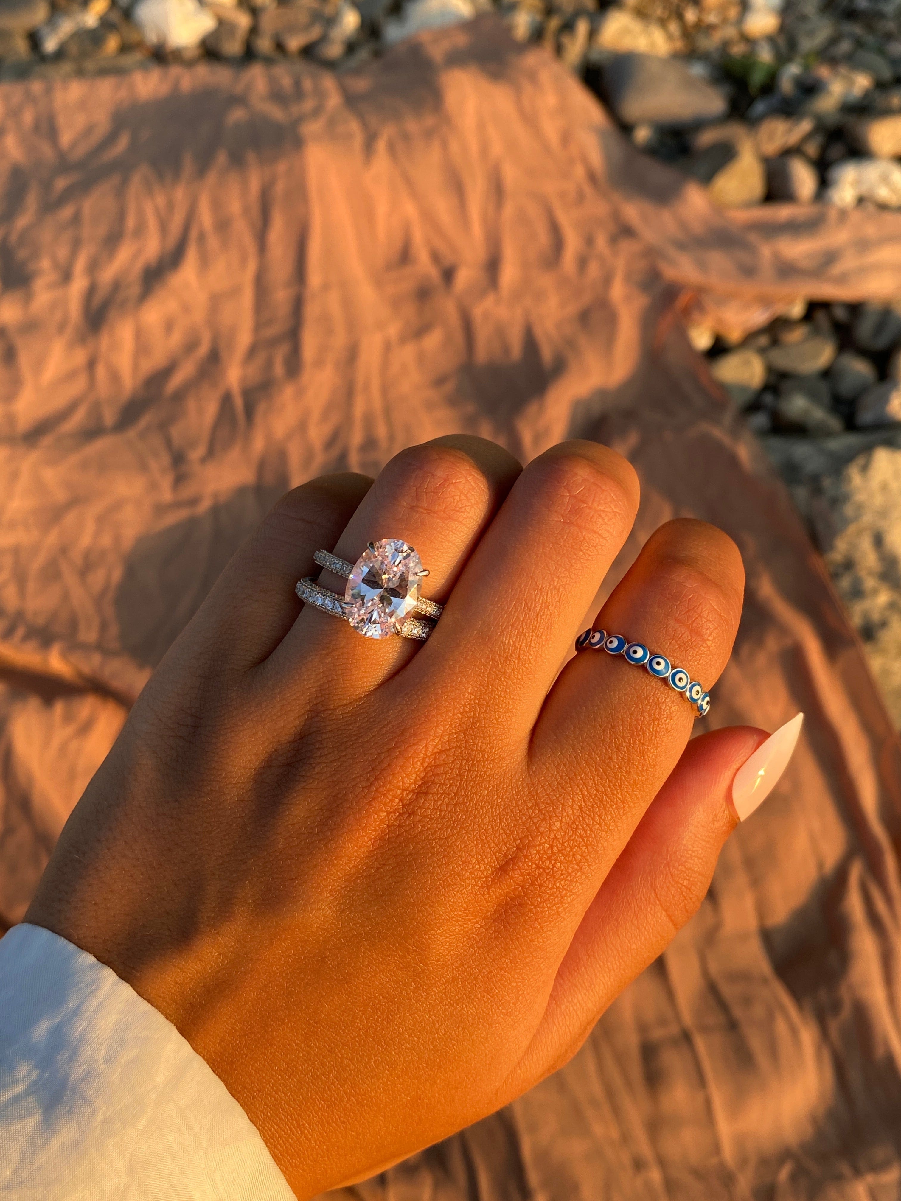 BERLIN 5 ct. Oval Pave Ring – Two Pearls Shop