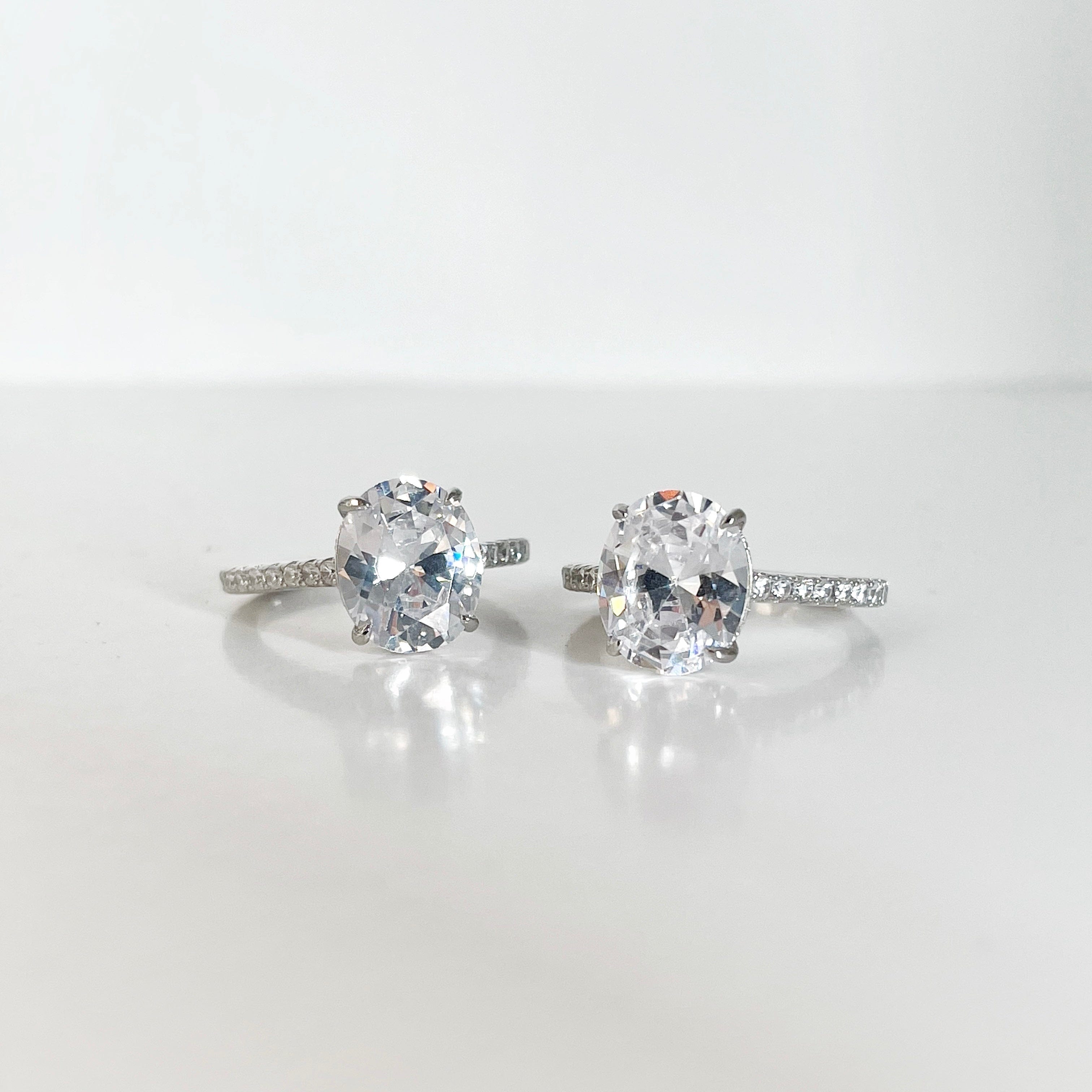 KATE 3 ct. Oval Pave Ring