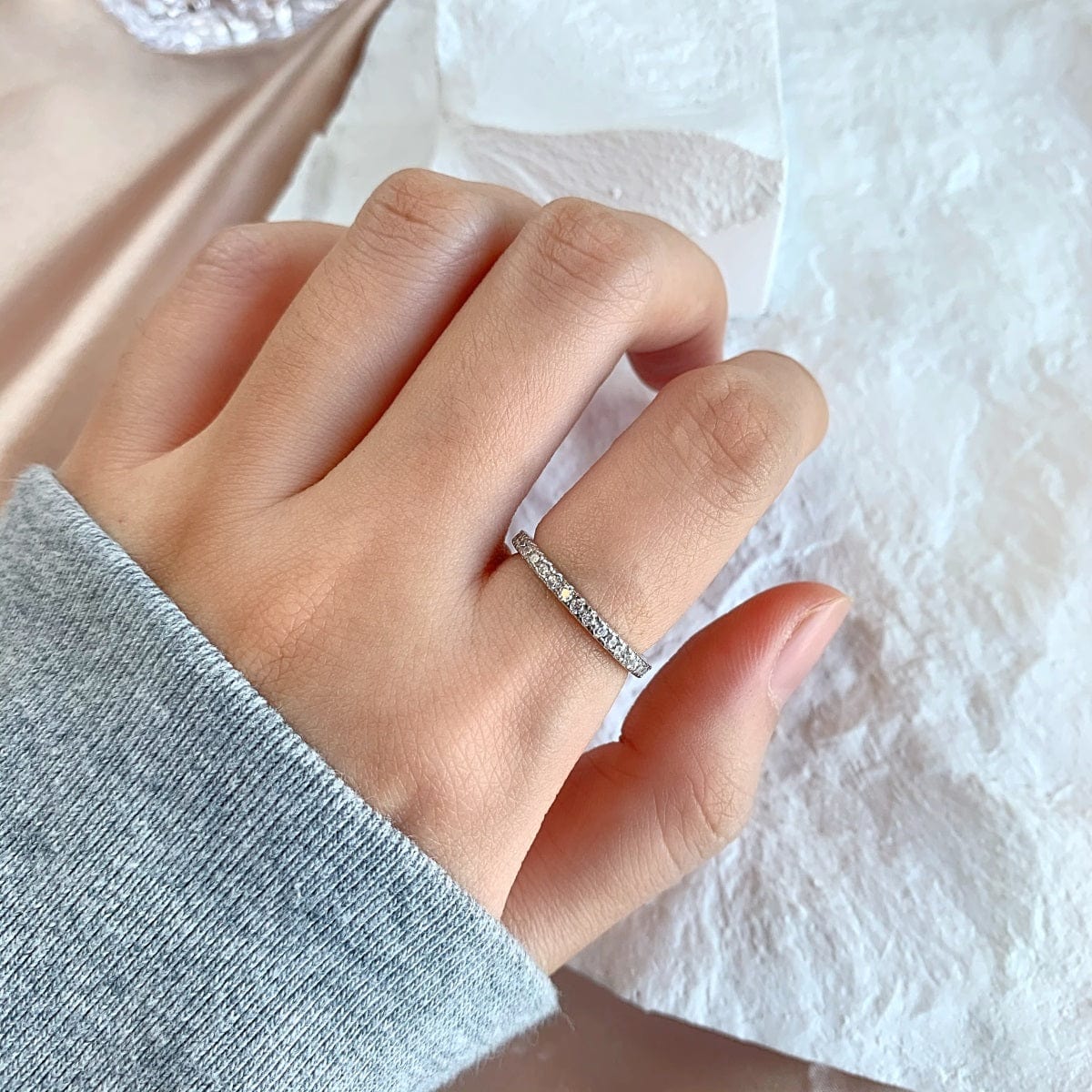 MONE Minimalistic Silver Stacker Band Ring