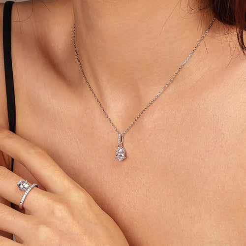 ARIA 2 ct. Pear Stone Diamond Necklace
