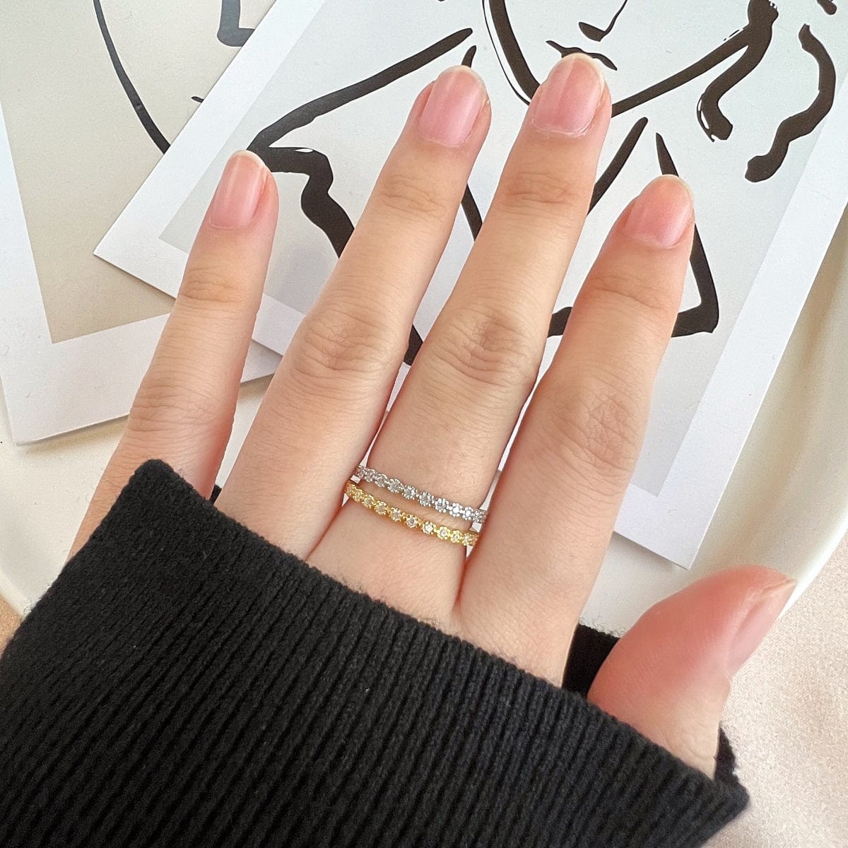 Mia Flower Half Eternity Ring