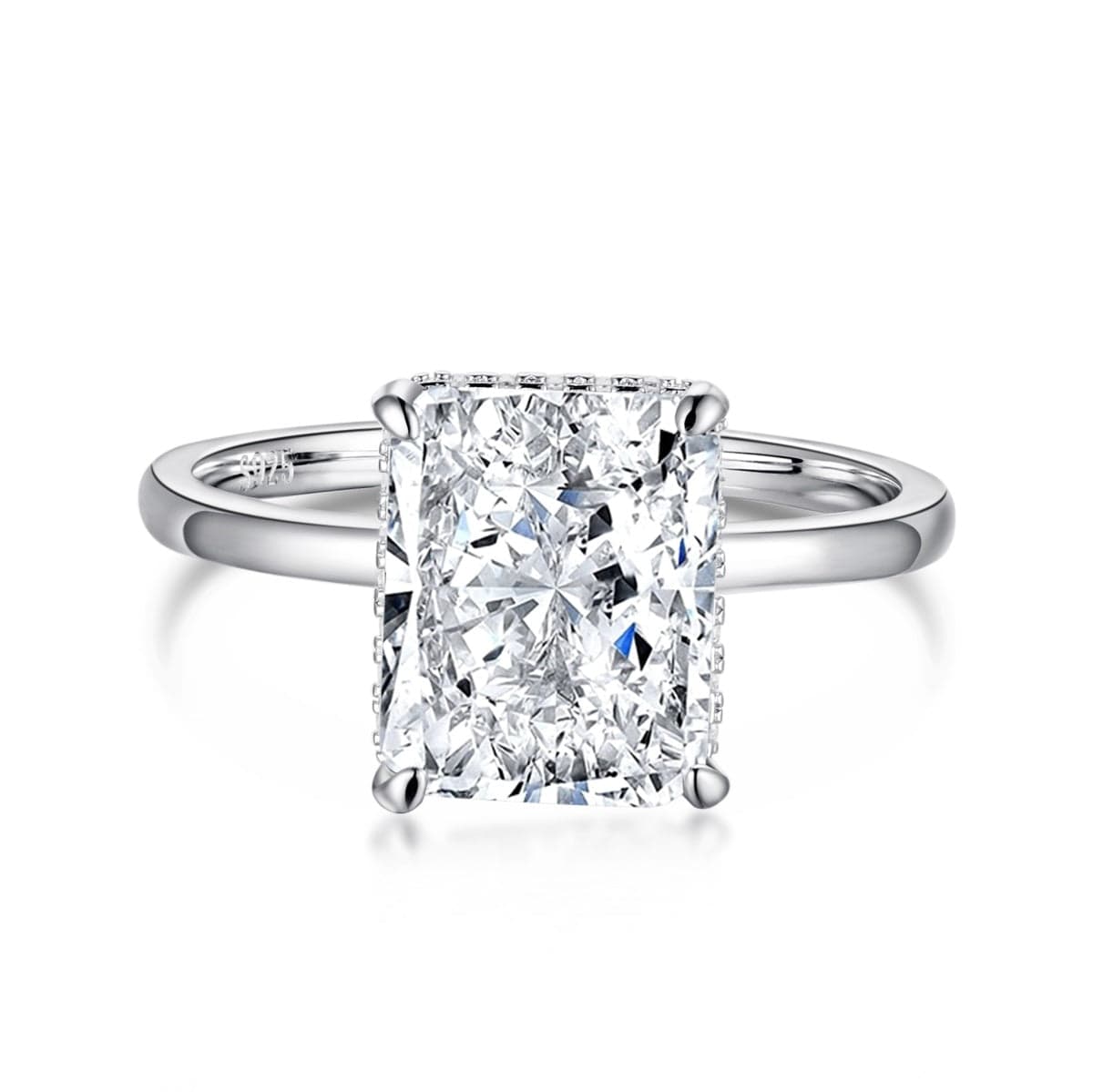AURA 3.5 ct. Radiant Cut Solitaire Crushed Ice Ring