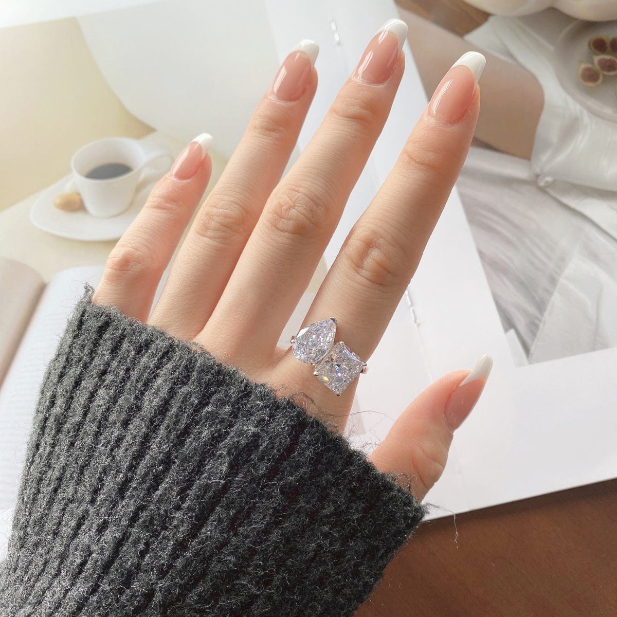 DELUXE 6 ct. Toi Et Moi Iced Crushed Ring