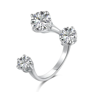 2.5 ct. - Heavenly Adjustable 3 Stone Round Cut Ring
