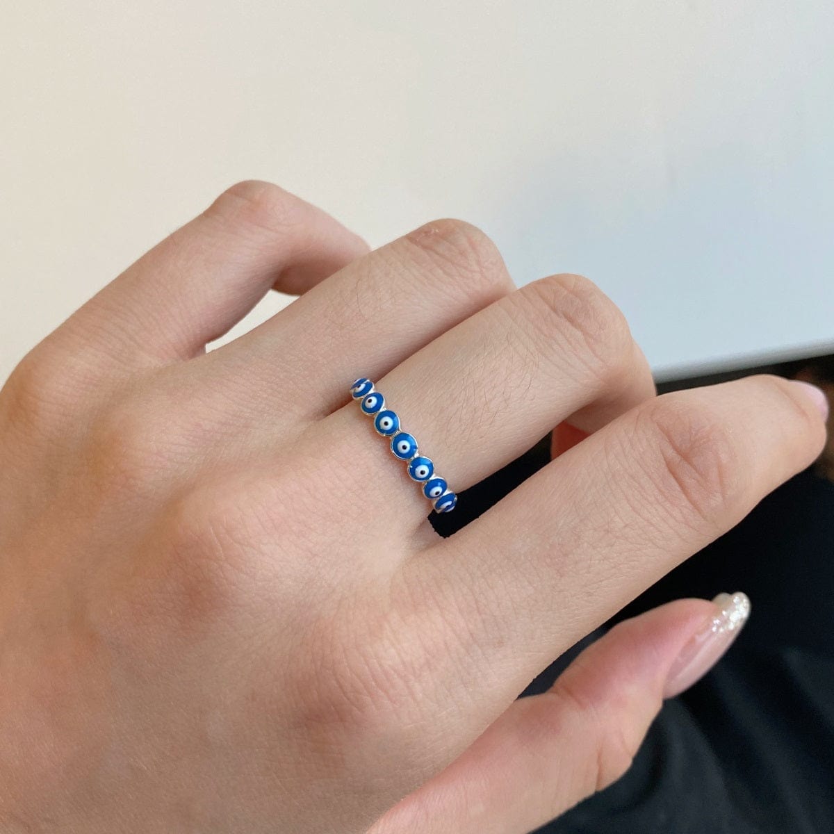 Evil Eye Eternity Ring Two Pearls Shop