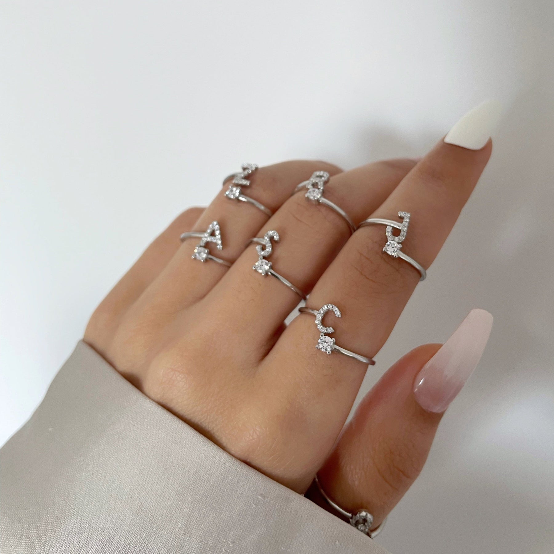 Initial Silver Ring – Two Pearls Shop