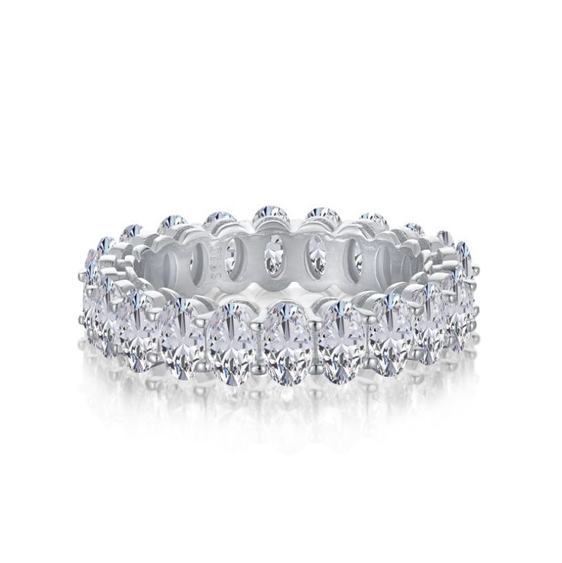 MYKONOS 5 ct. Oval Eternity Silver Ring