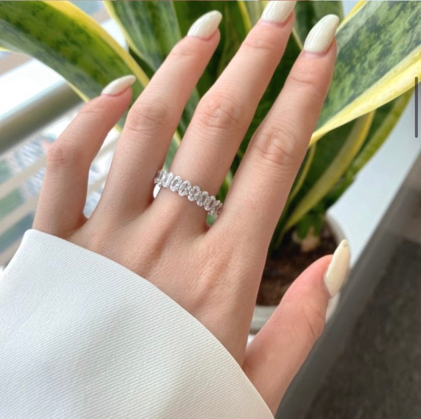 MYKONOS 5 ct. Oval Eternity Silver Ring