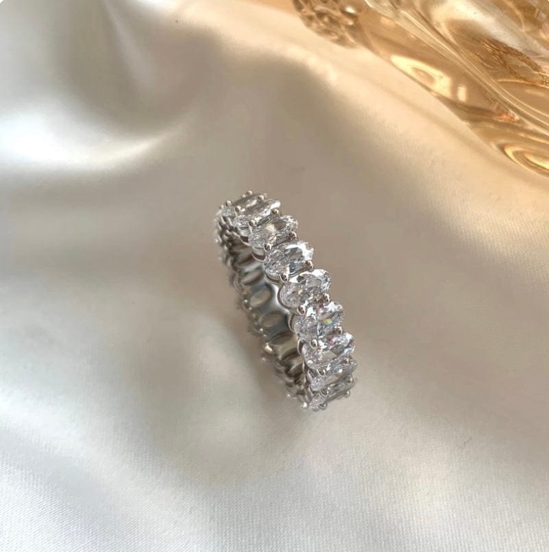 MYKONOS 5 ct. Oval Eternity Silver Ring